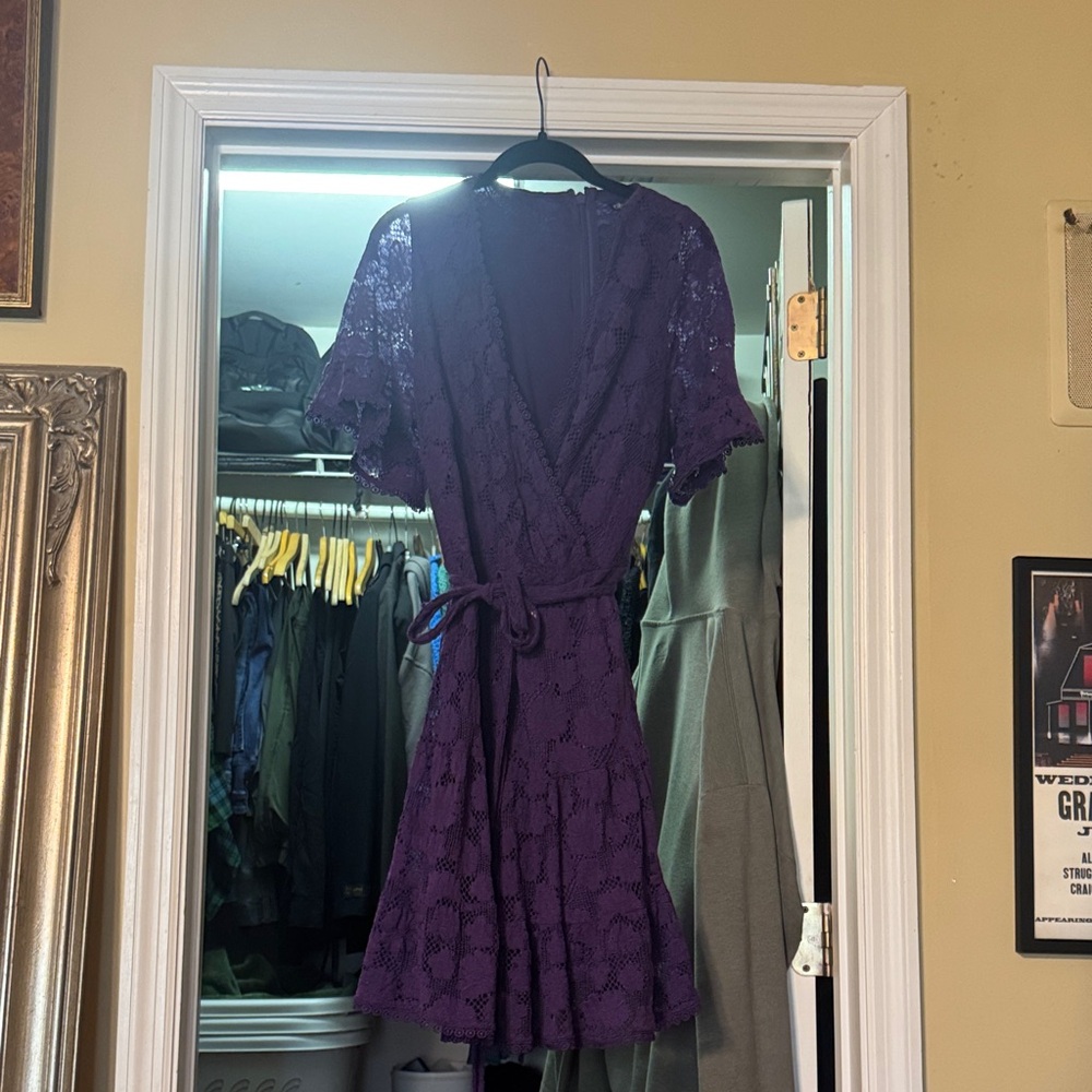 City Chic Deep Purple Lace Dress
